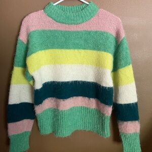 Striped Green/Multi-Color XS Women’s Sweater